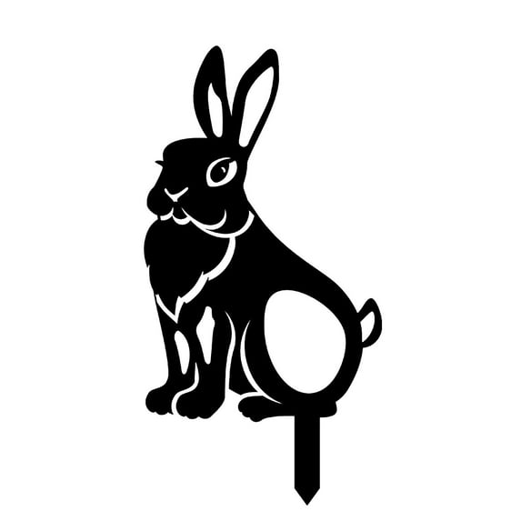 Darzheoy Metal Garden Stakes Garden Decoration Easter Rabbit Animal Black Silhouette Stake Lawn Decorations Art Statue Ornament for Pathway Sidewalk