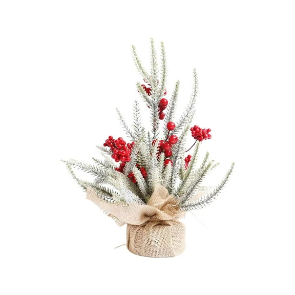 Darzheoy Mini Christmas Tree 11.8 inch Christmas Decoration Ornaments Small Snow Powder Desktop Christmas Tree Holiday Party Decoration