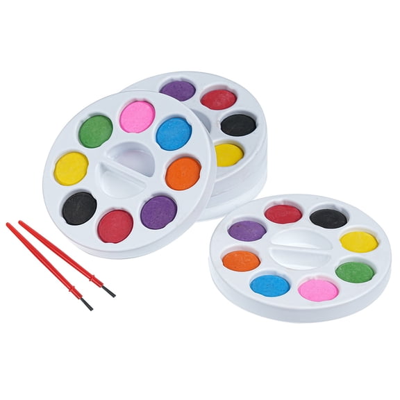 Elainilye Mini Watercolor Palette Set, 8 Color Powder Cake Tray for Student Painting, Portable Blister Case for Art Class and Outdoor Sketching