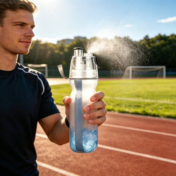 Darzheoy Mist Spray Water Bottle, Portable Hydration Container with Cooling Function and Leak-proof Design, Summer Outdoor Sports Gym Daily Use Flask for Hiking, Running, Travel