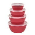 thumbnail image 1 of Darzheoy Mixing Bowl Set with Lids, Kitchen Food Storage Containers, Plastic Airtight Nesting Stackable Meal Prep, 4 Bowls & 4 Covers, No Spill Leakproof Lightweight - for Salad, Picnic, 1 of 9