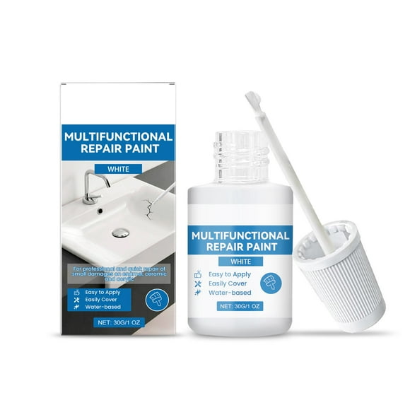 Darzheoy Multi-purpose Refinish Paint, White Enamel Repair Paint for Bathtubs and Sinks, 30ml Strong Adhesion, Rust Protection, Ideal for Repairing Scratches, Defects, and Cracks