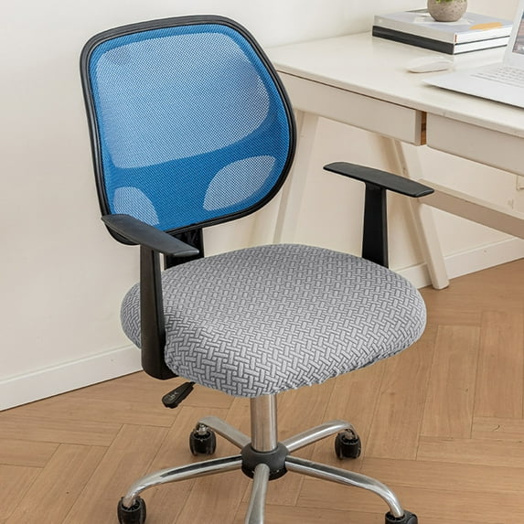 Darzheoy Non-Slip Round Bar Stool Cover with Elastic Bands, Durables Nylon Spandex Seat Cover for Chairs, Easy to Install & Clean, for 18.9x14.17 Inch, Gray