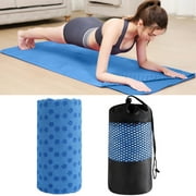 Darzheoy Non-Slip Yoga Towel t for Hot Yoga Bikram Pilates, Extra Large 72x24 Inch Sweat Absorbent Quick-Dry Towel for Hot Yoga, Bikram, Pilates & Gym, Blue
