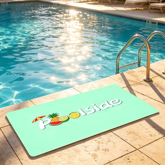 Darzheoy Outdoor Poolside Mat, Durable Non-Slip Poolside Mat, Absorbent Quick-Dry Poolside Mat, Soft Beach Swimming Pools Lounging, Poolside Mat for Beach, Swimming Pool, Lounging