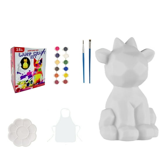 Darzheoy Paint Your Own Cat Lamp, Art & Craft Supplies Kitten Painting Kits, Arts and Crafts for Kid Teen Adult, DIY Night Light Toys Christmas Gift for Toddler Girl Boy Age 3+