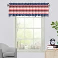 thumbnail image 1 of Darzheoy Patriotic Kitchen Curtains Valances for Window 4th of July Red White and Blue USA Flag Bathroom Curtain Memorial Day Short Rod Pocket Window Valance for Living Room Bedroom Decor, 1 of 6