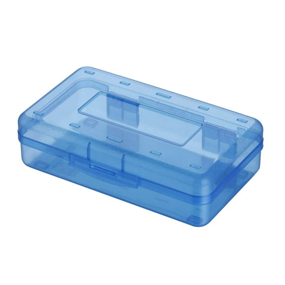 Darzheoy Pencil Box Large Capacity Plastic Pencil Case Boxes Hard Pencil Case with Snap-tight Lid Plastic Pencil Boxes for K-ids B-oys Sch-ool Supplies (2PC)