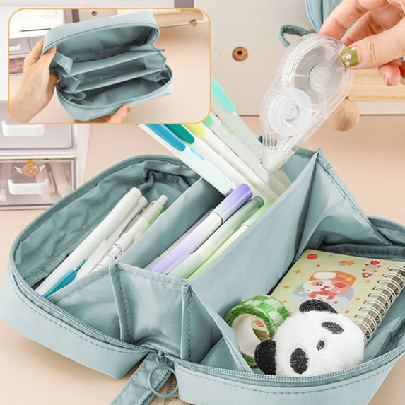 Darzheoy Pencil Case, Large Capacity Pencil Case Aesthetic Pencil Pouch Sch-ool Supplies Big Pencils Case for Teen Gi-rls