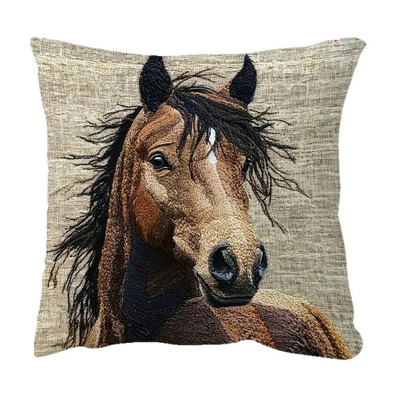 Darzheoy Pillow Cover 2D Printing Animals Retro Design Cozy Short Cushion Cover for Car Sofa Bedroom Decor Washable Decorative Pillowcase