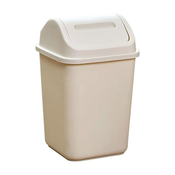 Darzheoy Plastic Trash Can with with Swing Lid, 3.2 Gallon Swing Top Lid Kitchen Trash Can, Waste Bin for Under Desk, Office, Bedroom, Bathroom