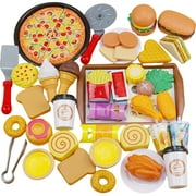 Darzheoy Play Food Set Play Kitchen Set for Market Educational Pretend Play, Food Playset, Kids Toddlers Toys, Kitchen Accessories Fake Food, Party Favor