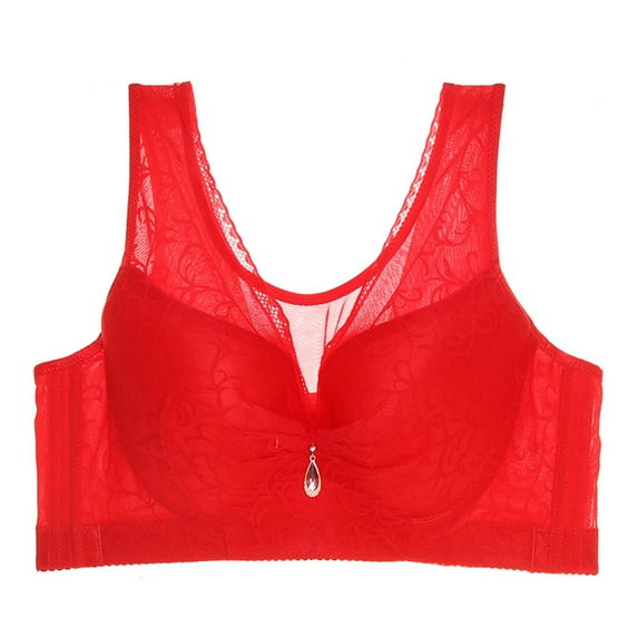 Darzheoy Plus Size Bra for Women Yoga Sports Front Closure Extra-Elastic Breathable Lace Trim Bra Underwear Yoga Sports Bras for Women XXL