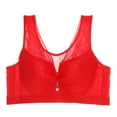 thumbnail image 1 of Darzheoy Plus Size Bra for Women Yoga Sports Front Closure Extra-Elastic Breathable Lace Trim Bra Underwear Yoga Sports Bras for Women XXXXL, 1 of 3