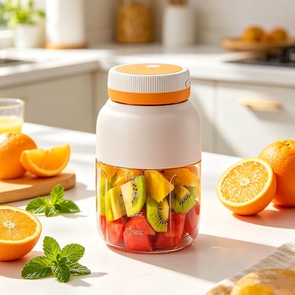 Darzheoy Portable Blender, Compact USB-Rechargeable Personal Juicer Blender Cup for Fresh Juice, Mini Portable Fruit Mixer and Smoothie Maker for Home, Office, Gym, Outdoor, Travel