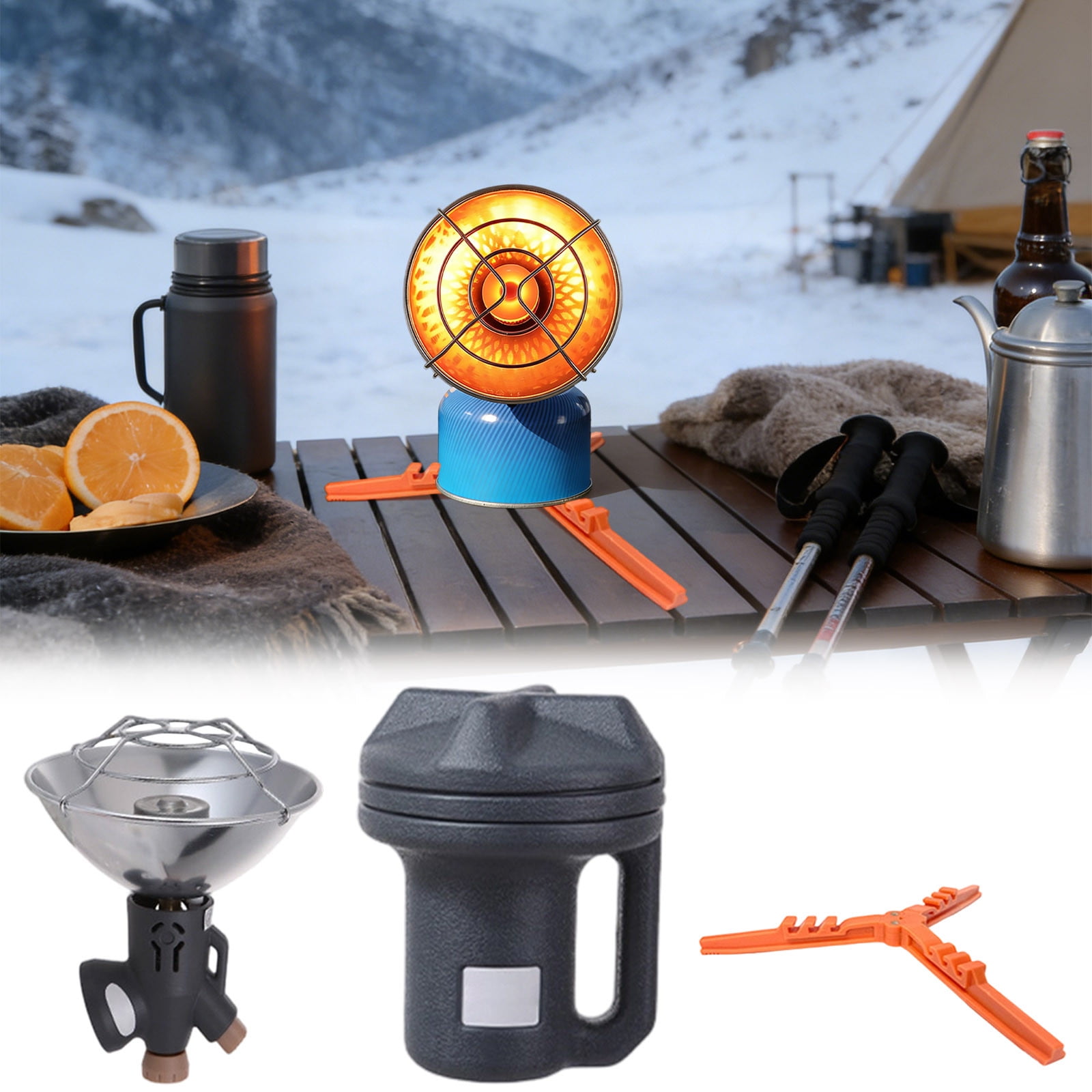 Darzheoy Portable Outdoor Camping Heater with Gas Canister Stand for Winter Fishing Tent, Mini Sun Gas Heating Stove for Warmth and Emergency Use