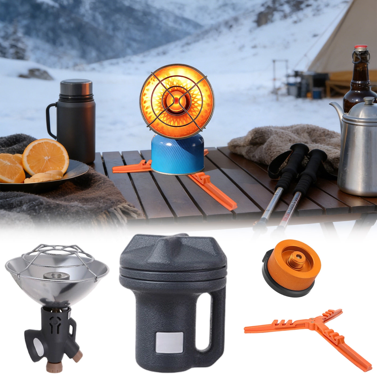 Darzheoy Portable Outdoor Camping Heater with Gas Canister Stand for Winter Fishing Tent, Mini Sun Gas Heating Stove for Warmth and Emergency Use
