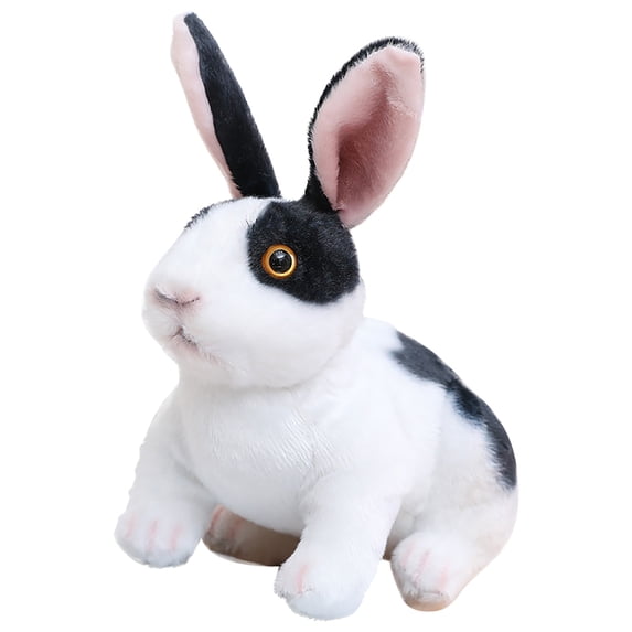 Darzheoy Rabbit Plush Toy, Simulation Rabbit Doll Standing Long Ear Bunny Plush Doll Stuffed Animal Toy Kids Present for Babies Bed Nursery Room Decor, 6" x 8"