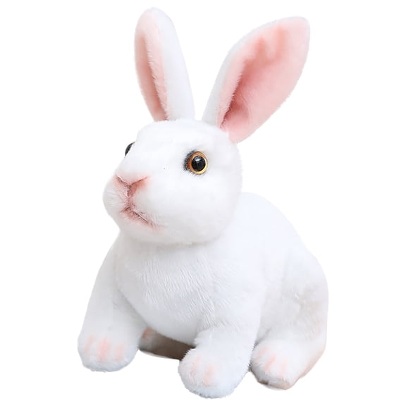 Darzheoy Rabbit Plush Toy, Simulation Rabbit Doll Standing Long Ear Bunny Plush Doll Stuffed Animal Toy Kids Present for Babies Bed Nursery Room Decor, 8" x 12"
