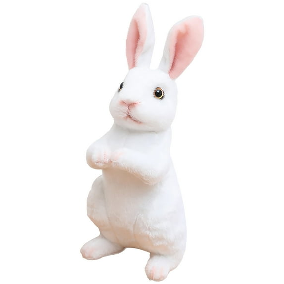Darzheoy Rabbit Plush Toy, Simulation Rabbit Doll Standing Long Ear Bunny Plush Doll Stuffed Animal Toy Kids Present for Babies Bed Nursery Room Decor, 9"
