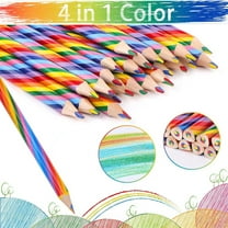 Darzheoy Rainbow Pencils, 4 in 1 Rainbow Colored Pencil, Multi Colored Fun Pencils, Art Supplies for Drawing, Coloring, Sketching, Party Favors
