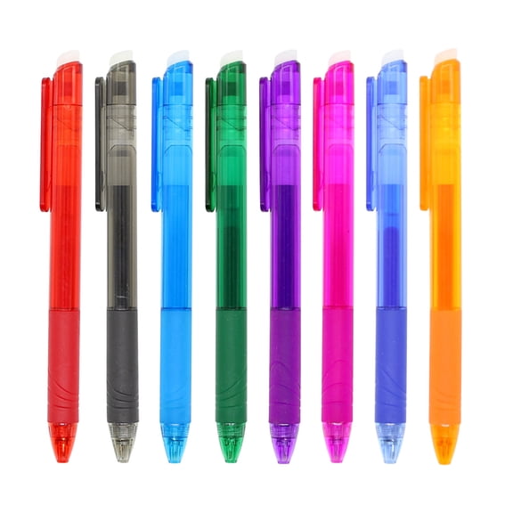Darzheoy Retractable Erasable Gel Pens Clicker, Fine Point 0.5mm, Make Mistakes Disappear, 8 Pack Gel Ink Pen for Drawing Writing Planner and Office Supplies