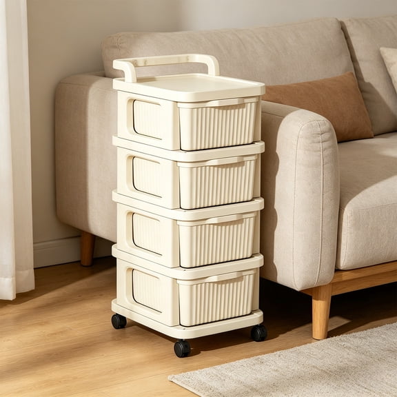Darzheoy Rolling Storage Cart with Drawers,Craft Storage Art Cart,Plastic Storage Drawer Unit with Wheels,Mobile Organizer Cart for Snacks,Toys,Home,Kitchen ,Bedroom,Office,Bathroom,Supplies