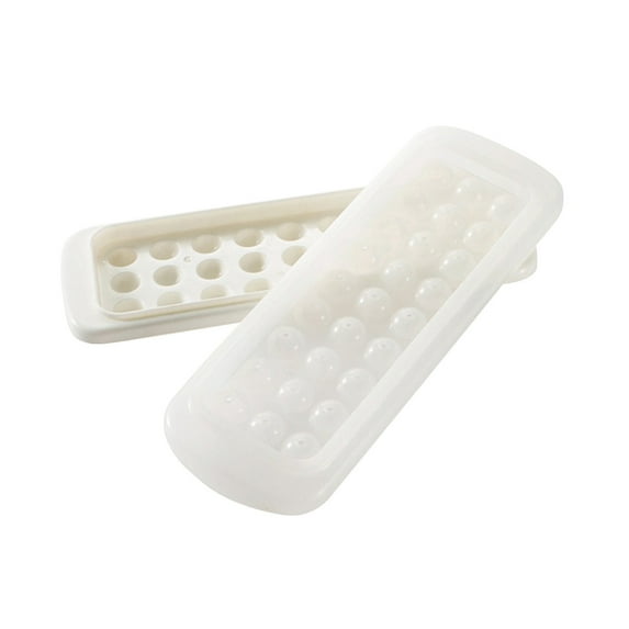 Darzheoy Round Ice Tray, Ball Maker Mold for Freezer, 27 pcs Small Circle Ice Tray with Lid, Sphere Ice Tray Chilling Cocktail Whiskey Tea Coffee