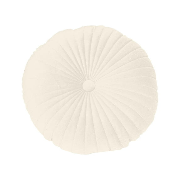 Darzheoy Round Throw Pillow 15.7 inch Decorative Round Velvet Floor Pillows Small Pumpkin Throw Pillow Cushion for Living Room Sofa Bed, Beige