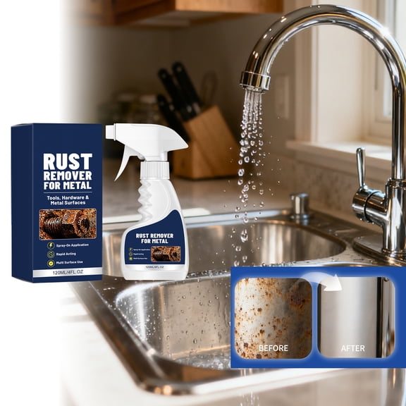 Darzheoy Rust Remover Spray, Multi Purpose Metal Rust Dissolver, Gentle Descaling Cleaner, Rust Stain Remover Spray for Hardware Tools, Auto Wheels, Metal, Home, Garage