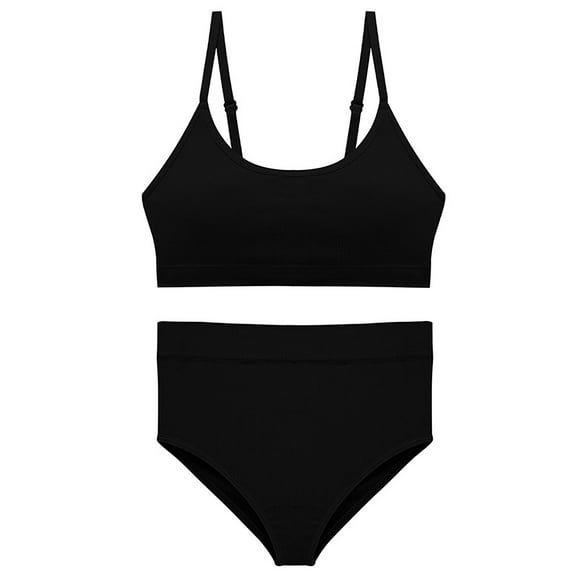 Darzheoy Seamless Bras for Women Plus Size Underwear Sets Backing Sling Traceless Sexy Gathered Back Underwear M