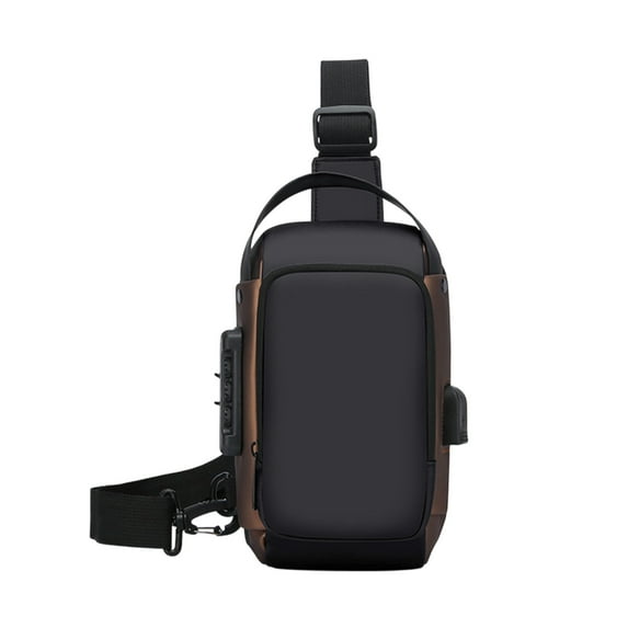 Darzheoy Sling Bag for Men, USB Anti-theft Crossbody Bag, PU Leather Crossbody Shoulder Bag, Chest Bag for Daily Use