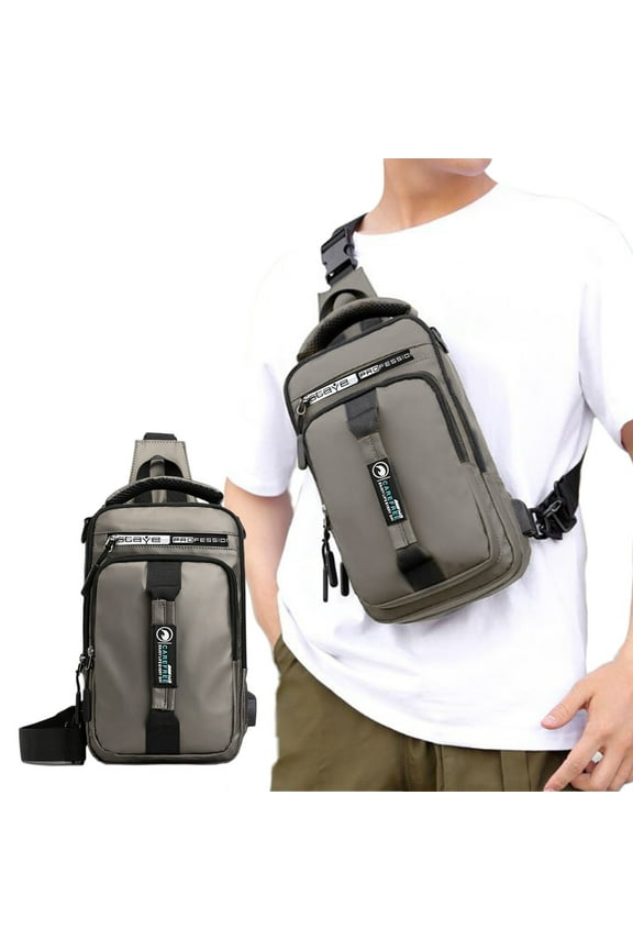 Sling Bags for Men, Crossbody Sling Bag Adult Sling Backpack Chest Bag Single Shoulder Daypack Backpack for Travel Hiking Cycling - Dark Gray