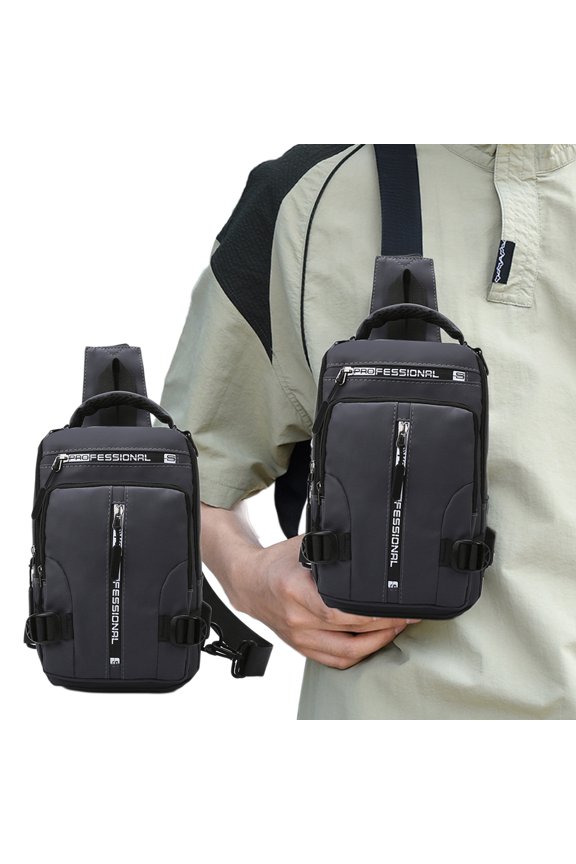 Sling Crossbody Backpack Shoulder Messenger Bag for Men, Mini Anti Theft One Strap Motorcycle Backpack Sling Tactical Chest Bag for Hiking Walking Biking Travel Cycling