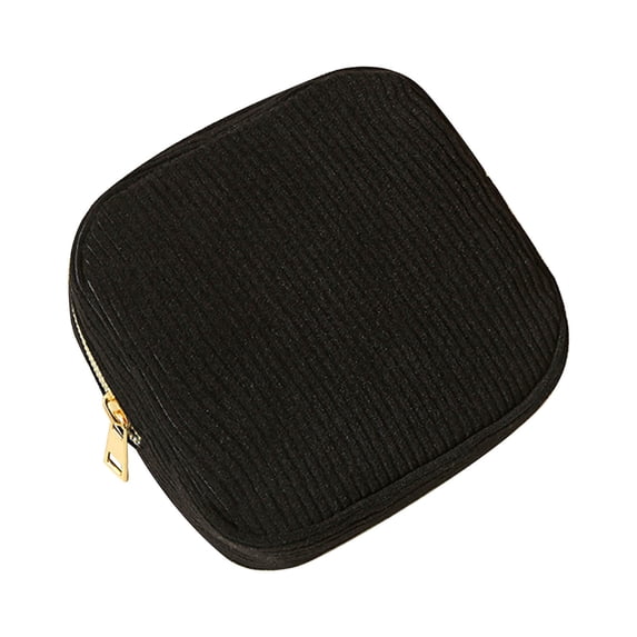 Darzheoy Small Makeup Bag for Purse – Mini Travel Cosmetic Pouch with Metal Zipper, Corduroy Mini Makeup Bag for Cosmetics, Jewelry, Cables – Cute and Vintage Design