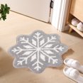 thumbnail image 1 of Darzheoy Snowflake Bathroom Rug Gray Snowflake Welcome Mat Non Slip Round Shaped Washable Bathtub Rug Bathroom Tub Kitchen Rug Decoration, 1 of 7