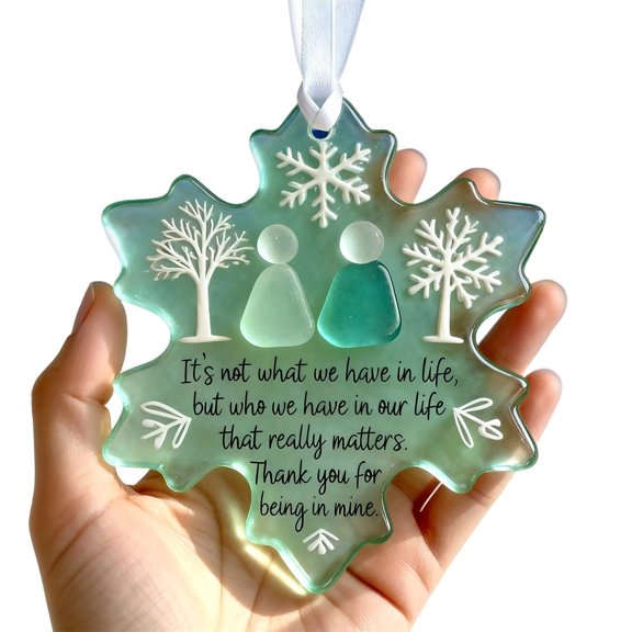 Darzheoy Snowflake Ornament Acrylic Handcrafted 3 Inch Hanging Decor for Christmas Home Gift Friendship Keepsake