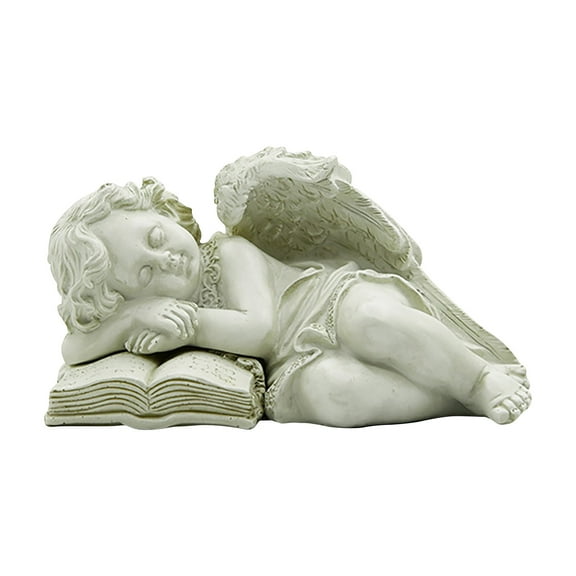 Darzheoy Solar Angel Garden Statues, Sleeping Heavenly Angel Outdoor Garden Statue, Angel Figure with LED Solar Lights, Weatherproof Small Angel Sculpture, Outdoor Decoration for Lawn