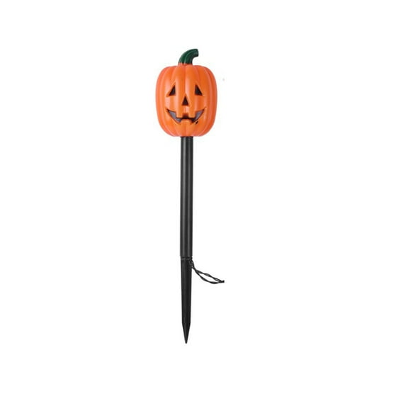 Darzheoy Solar Halloween Yard Decorations, 2pc Outdoor LED Solar Powered Pumpkin Stakes Halloween Outdoor Decorations, Resin Garden Stakes Lawn Yard Ornament