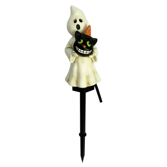 Darzheoy Solar Halloween Yard Decorations, Outdoor LED Solar Powered Pumpkin Ghost Skull Light Halloween Outdoor Decorations Garden Stakes Lawn Yard Ornament