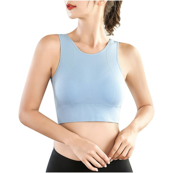 Darzheoy Sports Bras for Women Yoga Solid Sleeveless Cold Shoulder Casual Tanks Blouse Tops Intimates Sports Bras for Women High Support 80A/80B/80C/80D/85A