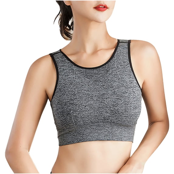 Darzheoy Sports Bras for Women Yoga Solid Sleeveless Cold Shoulder Casual Tanks Blouse Tops Intimates Sports Bras for Women High Support 90B/90C/90D/95A/95B/95C