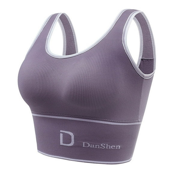 Darzheoy Sports Bras for Women Beautiful Back Letter U-shaped Sling Sports Yoga Vest Chest Pad Tube Without Steel Wrapped Chest Underwear One Size