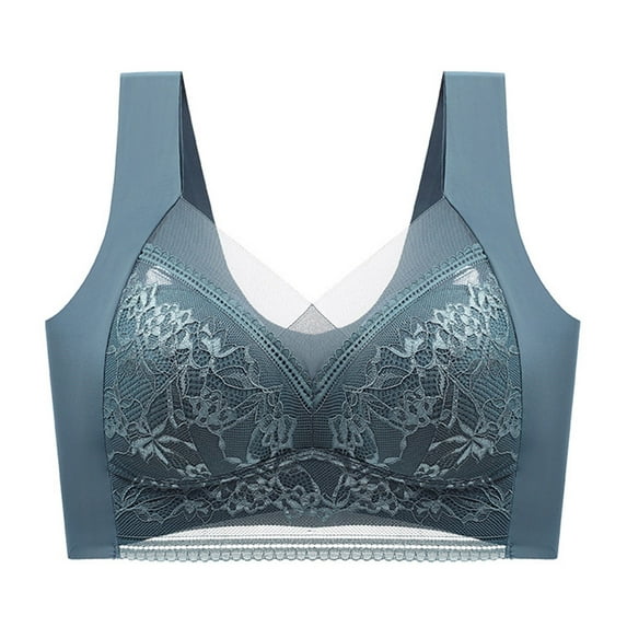Darzheoy Sports Bras for Women Lady Lace Gathered Bra Plus Size Sports Bra Underwear Yoga Hollow Out Bra Cup Sexy Bras for Women 90BCD