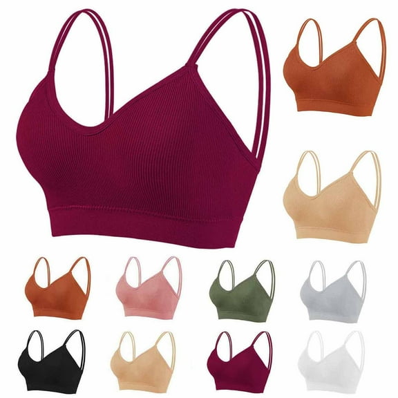 Darzheoy Sports Bras for Women Ruched Sports Bras Padded Workout Tops Support Crop Tops Yoga Bras Free Size