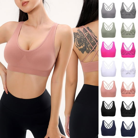 Darzheoy Sports Bras for Women Sports Underwear Fall Yoga Wear Jogging Back Training Shock-proof Vest Breasted Bra 40