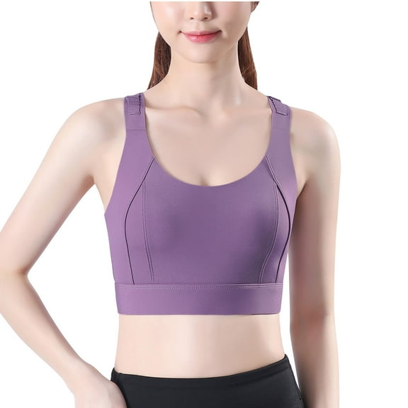 Darzheoy Sports Bras for Women Sports Yoga Vest Tops Shockproof Fitness Bras High Strength Boat Neck Yoga Vest Bras S