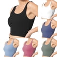 thumbnail image 1 of Darzheoy Sports Bras for Women Yoga Solid Sleeveless Cold Shoulder Casual Tanks Blouse Tops Intimates Seamless Bras 34, 1 of 6