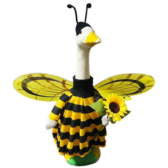 Darzheoy Spring Bee Goose Outfit Lawn Porch Goose Clothes with Wings 23" Spring Bee Outdoor Patio Yard Lawn Art Decoration