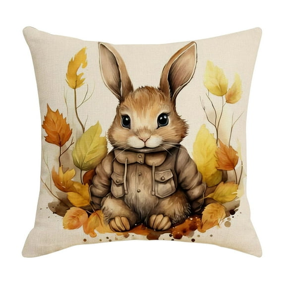 Darzheoy Spring Bunny Throw Pillow Covers 18x18 inch Rabbit Spring Decorative Pillows Case Soft Cushion Covers for Couch Sofa Patio Garden Spring Decor